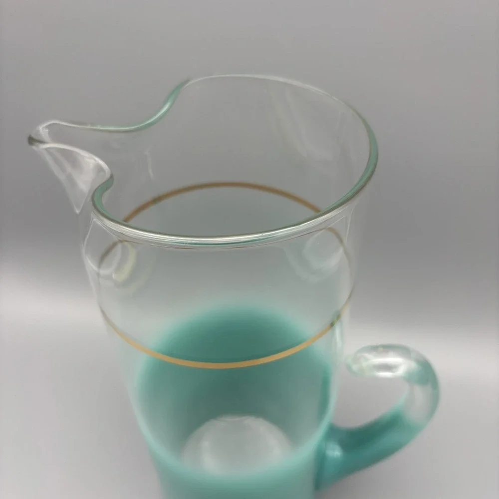 Vintage Blendo Turquoise Frosted Glass 11.5